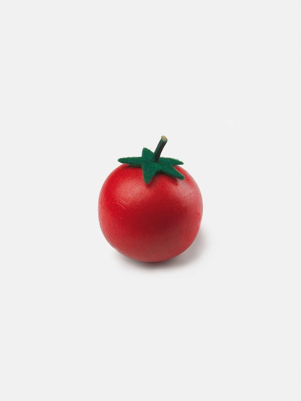 Realistic play food for toddlers – wooden vegetable Tomato for play kitchen, eco-friendly and safe, made in Germany by Erzi.