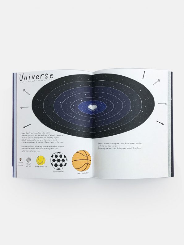 Drawing in Space, kids activity and drawing book about the universe by Harriet Russell