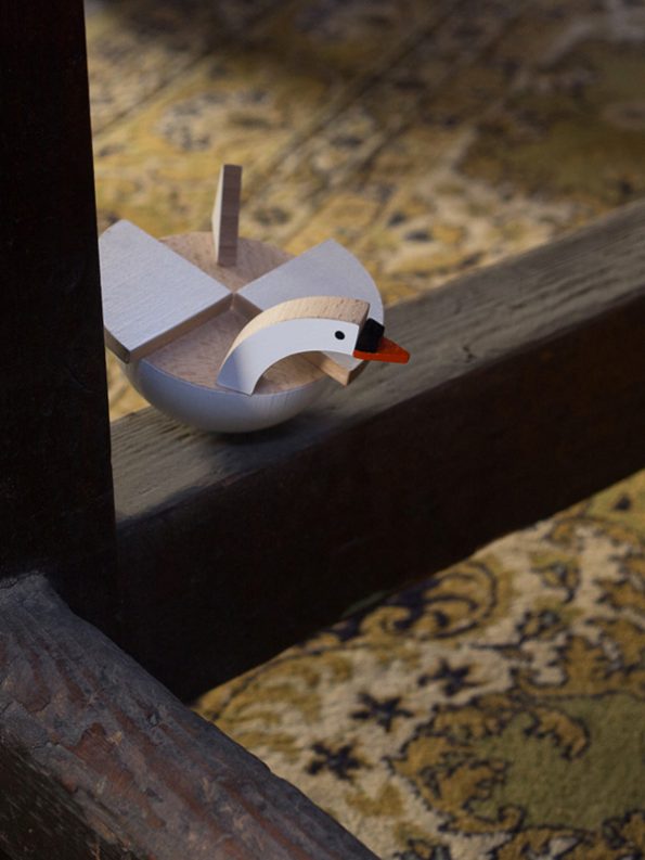 Labu The Wooden Swan by Kutulu - czech wooden toy white swan