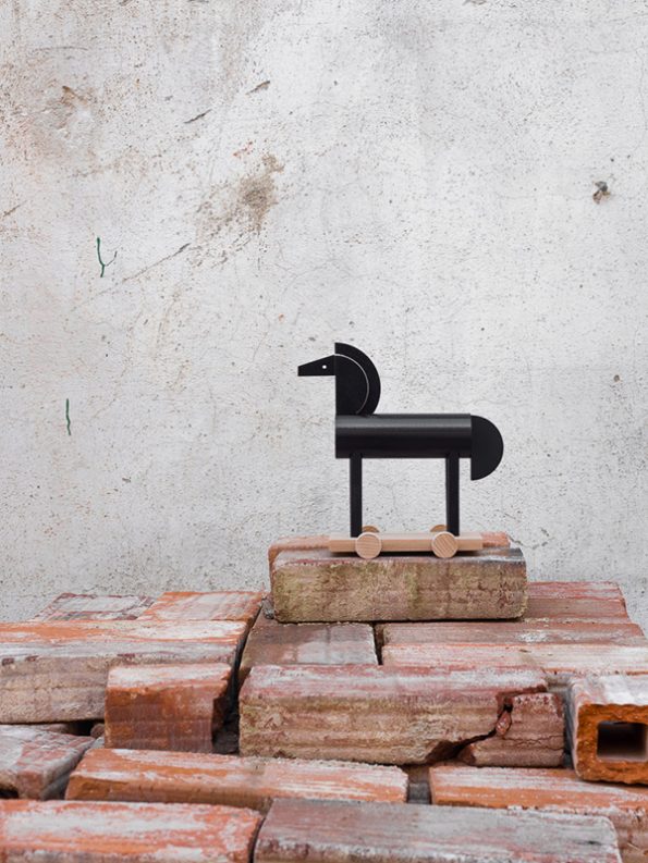 Noxus The Wooden Horse by Kutulu - contemporary Czech design animal wooden toy - black horse